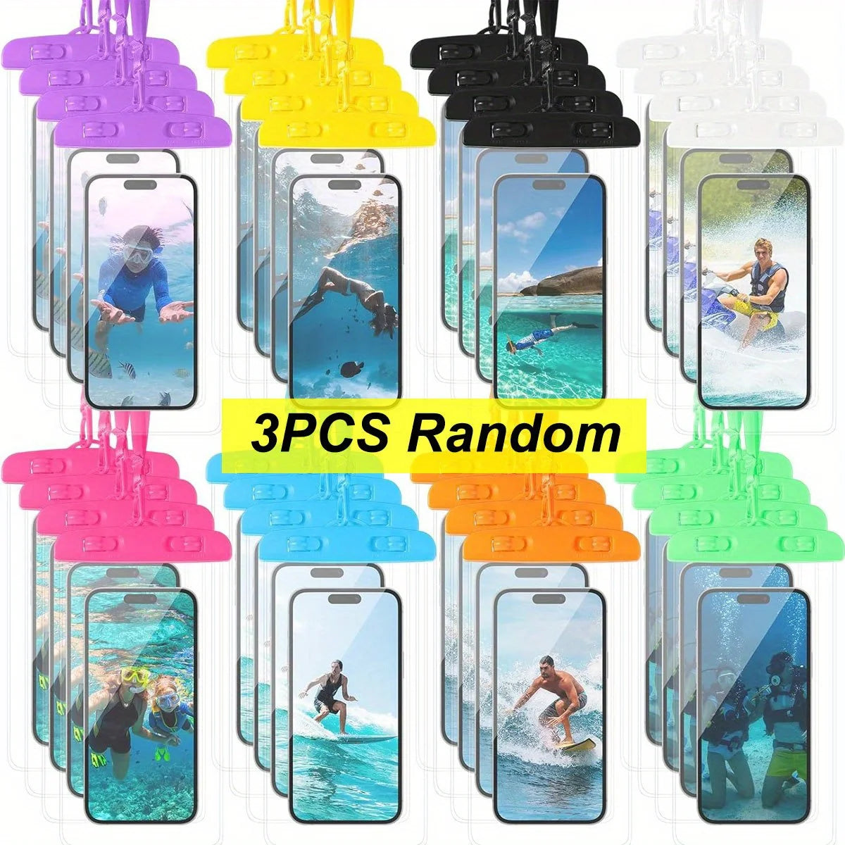 3pcs Waterproof Phone Pouch - Clear Dry Bag Case