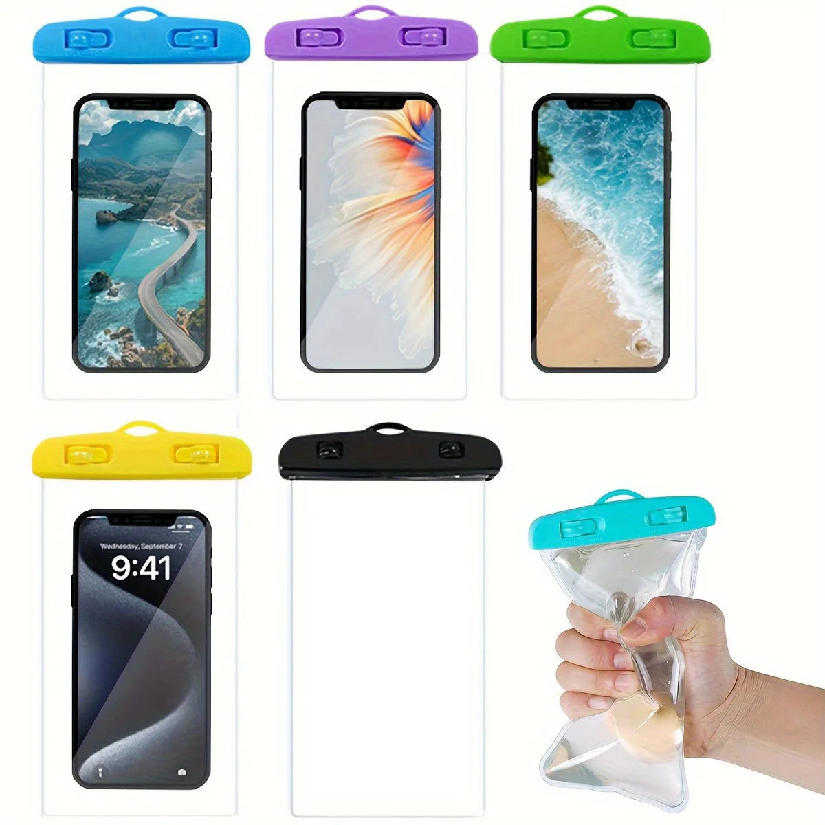 3pcs Waterproof Phone Pouch - Clear Dry Bag Case