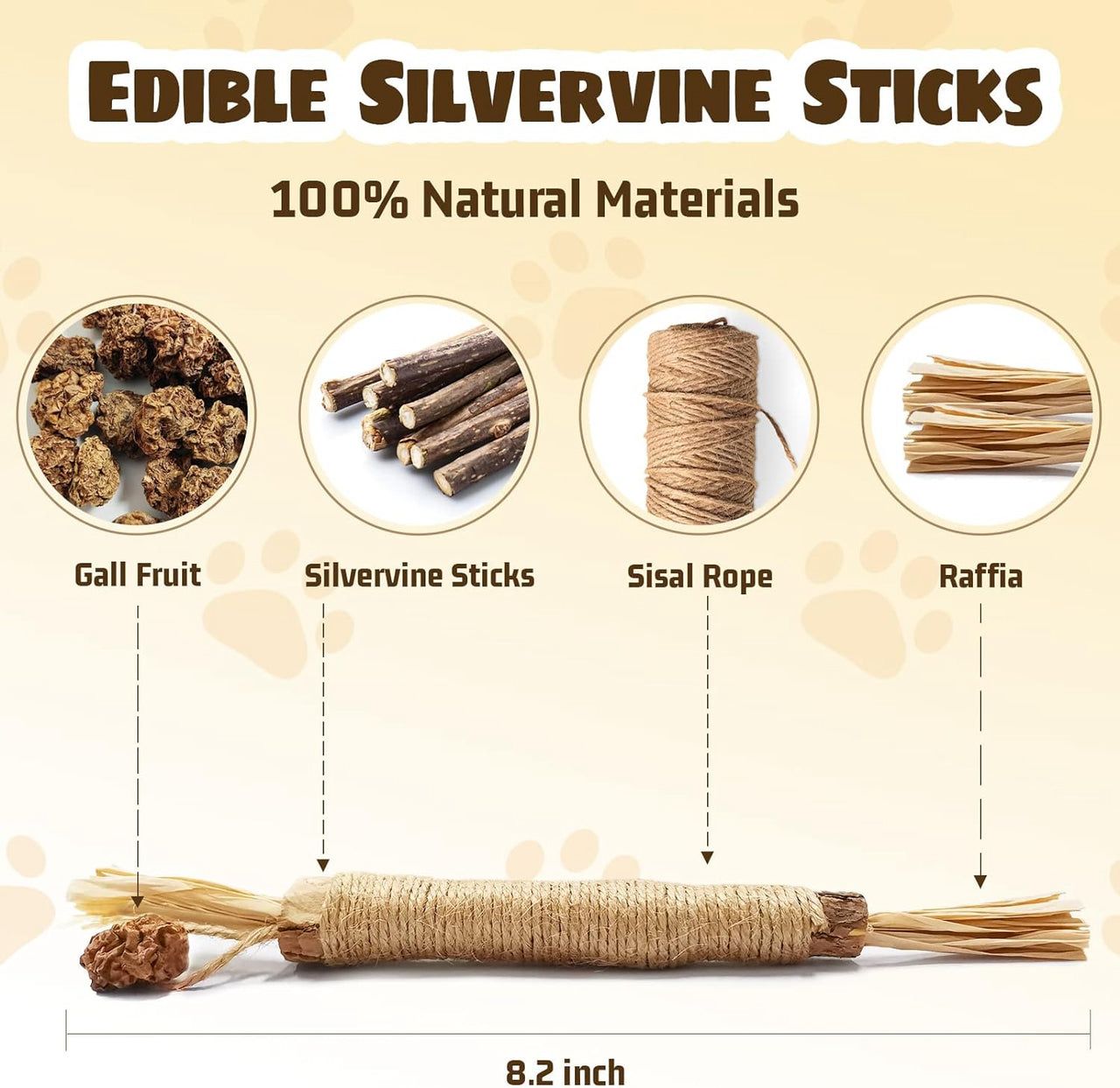 1Pc Cat Raffia Grass Silvervine Chew Stick