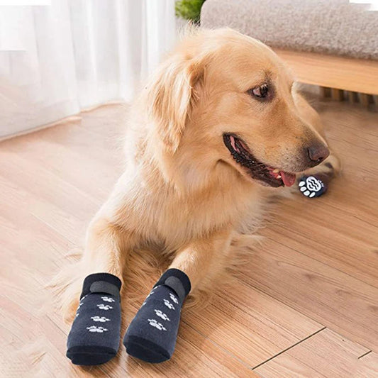 4Pcs Anti-Slip Rubber Reinforced Dog Socks