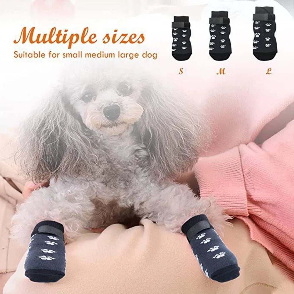4Pcs Anti-Slip Rubber Reinforced Dog Socks