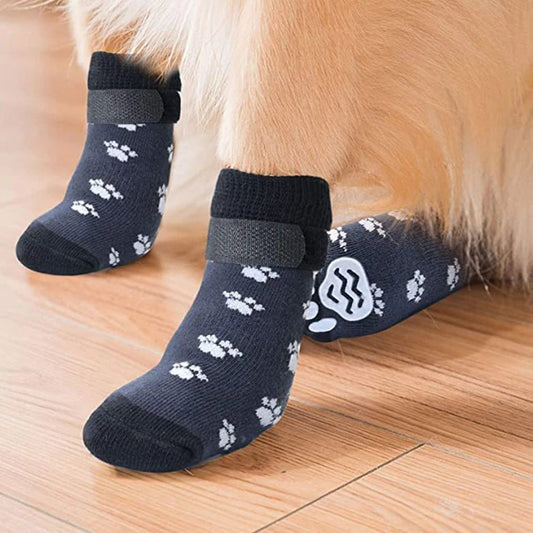 4Pcs Anti-Slip Rubber Reinforced Dog Socks