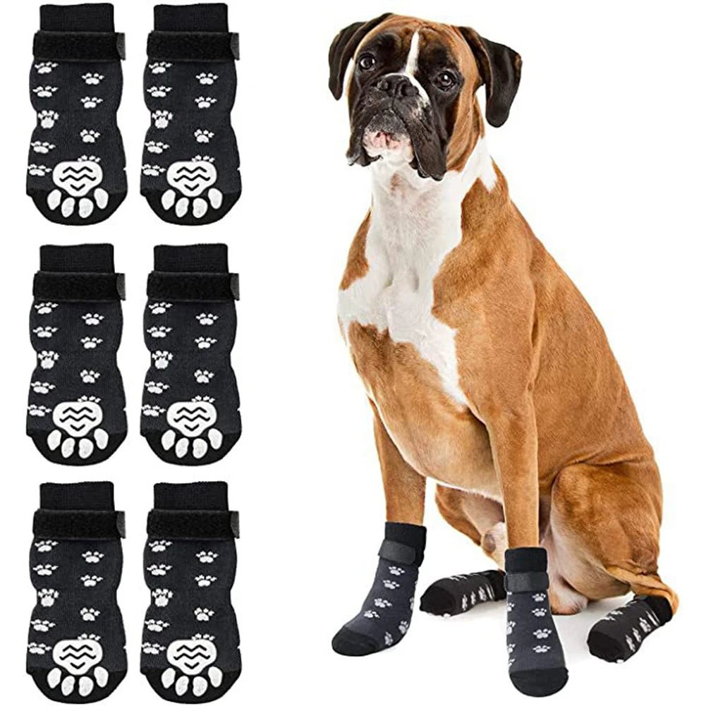 4Pcs Anti-Slip Rubber Reinforced Dog Socks