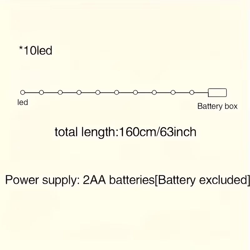 10 LED Fairy String Lights – Red House & Reindeer Design