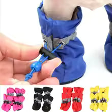 4pcs Blue Waterproof Pet Rain Boots
