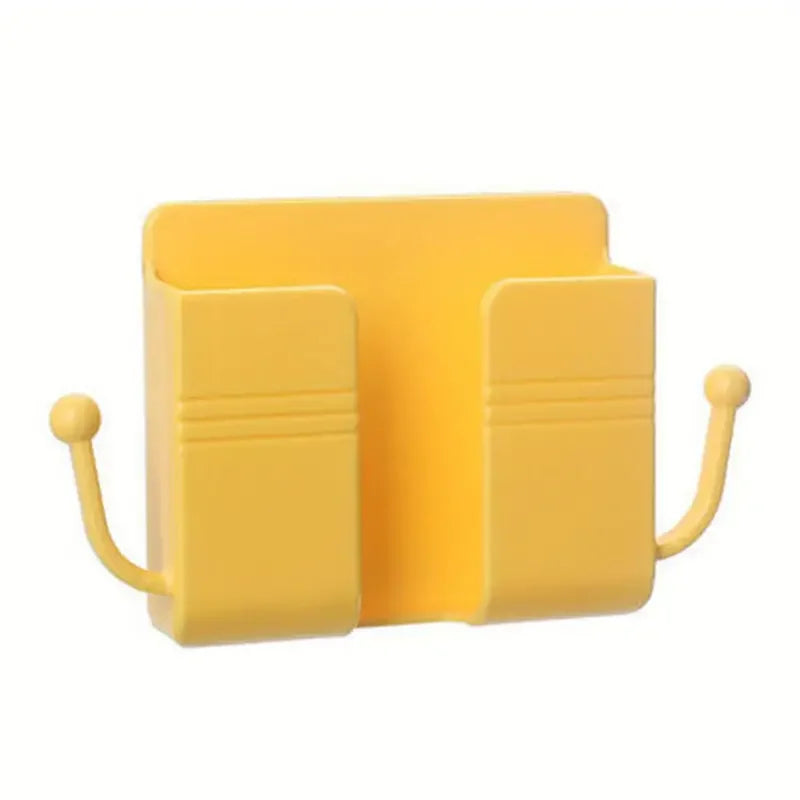 Adhesive Wall Mount Phone Holder With Hooks -Storage Box For Mobiles