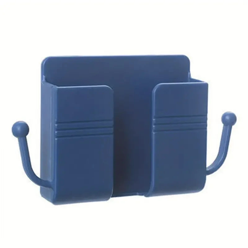 Adhesive Wall Mount Phone Holder With Hooks -Storage Box For Mobiles