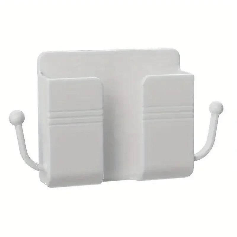 Adhesive Wall Mount Phone Holder With Hooks -Storage Box For Mobiles