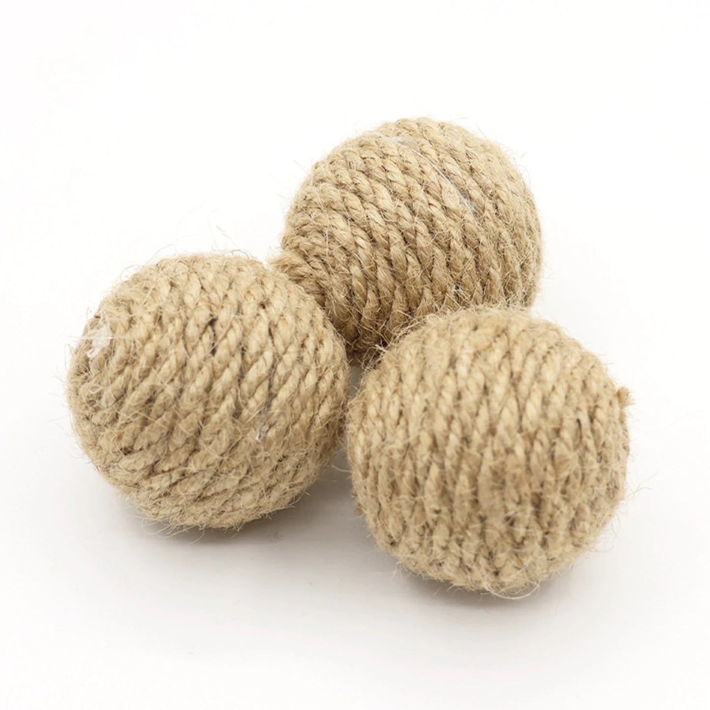5Pcs Hand-Woven Cat Hemp Rolling Interactive Ball