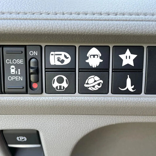Cartoon Blank Button Car Sticker - Vinyl Decals