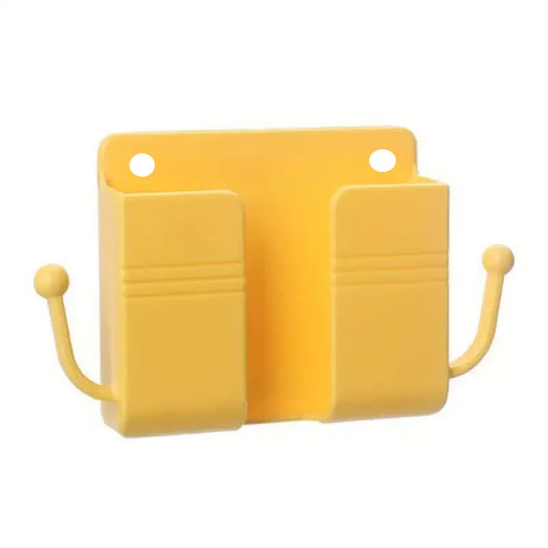 Adhesive Wall Mount Phone Holder With Hooks -Storage Box For Mobiles