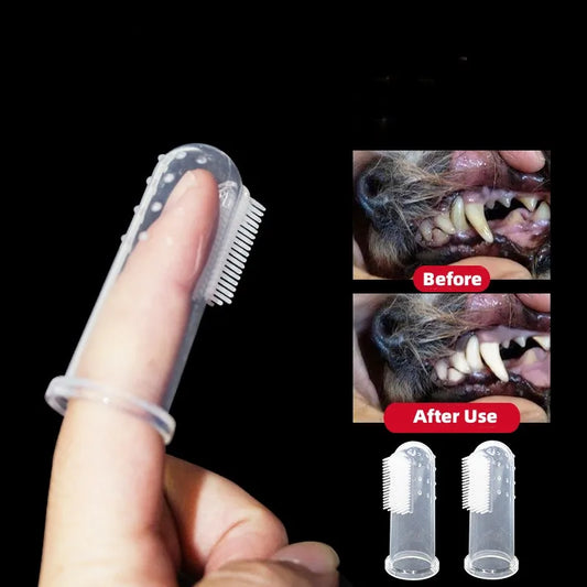 98garageᵀᴹ Pet Silicone Finger Cots Toothbrush for Cats and Dogs