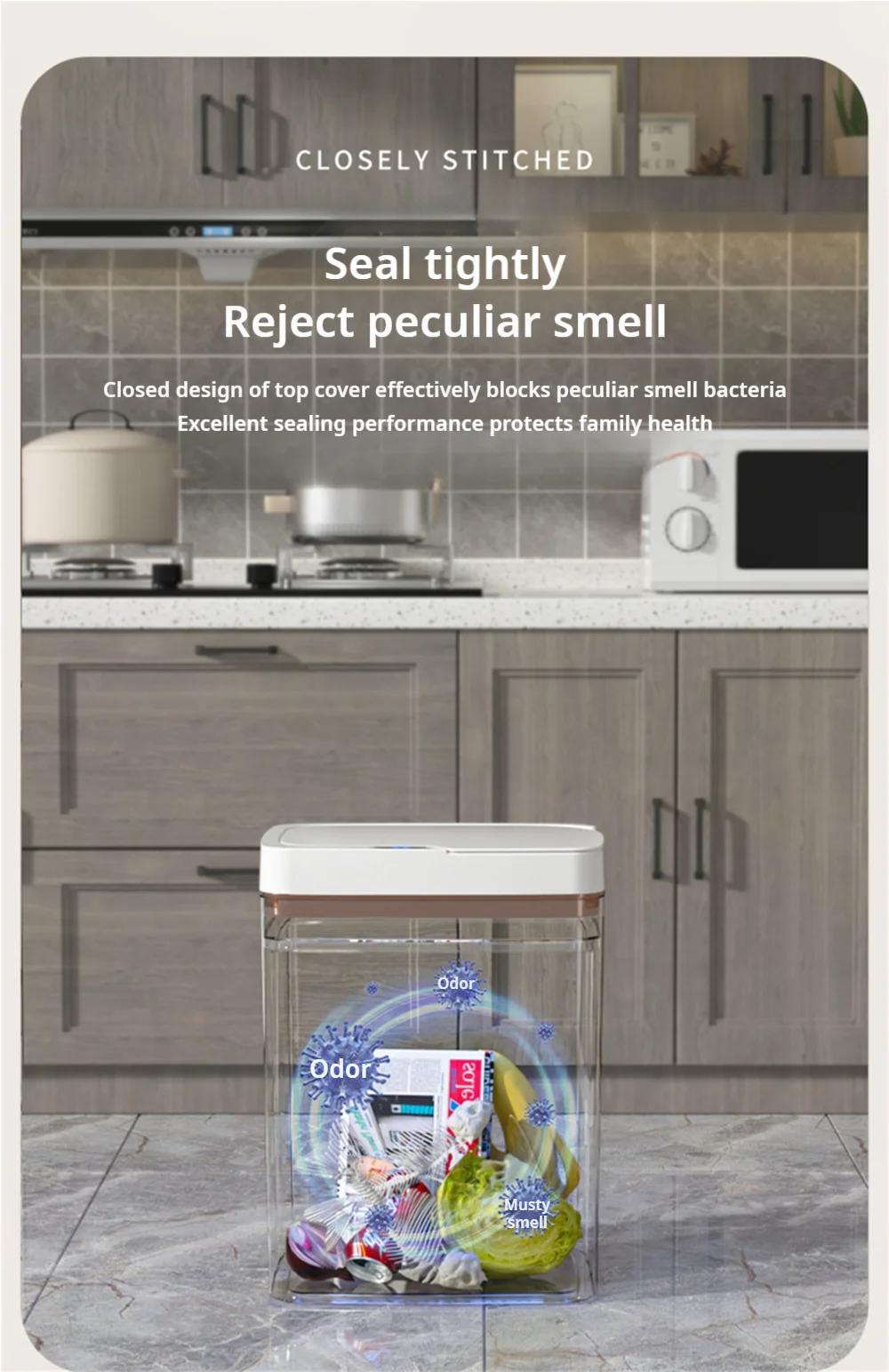 Smart Automatic Trash Can - Touchless Narrow Smart Sensor Garbage Bin 15L