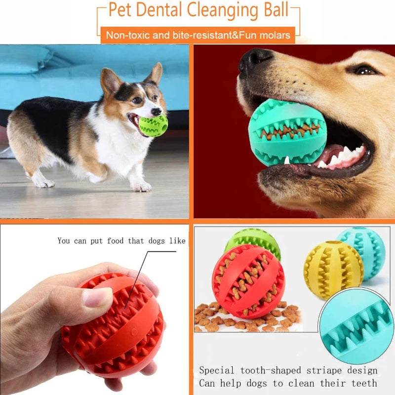 1Pc Dog Interactive Silicone Toy Rubber Ball