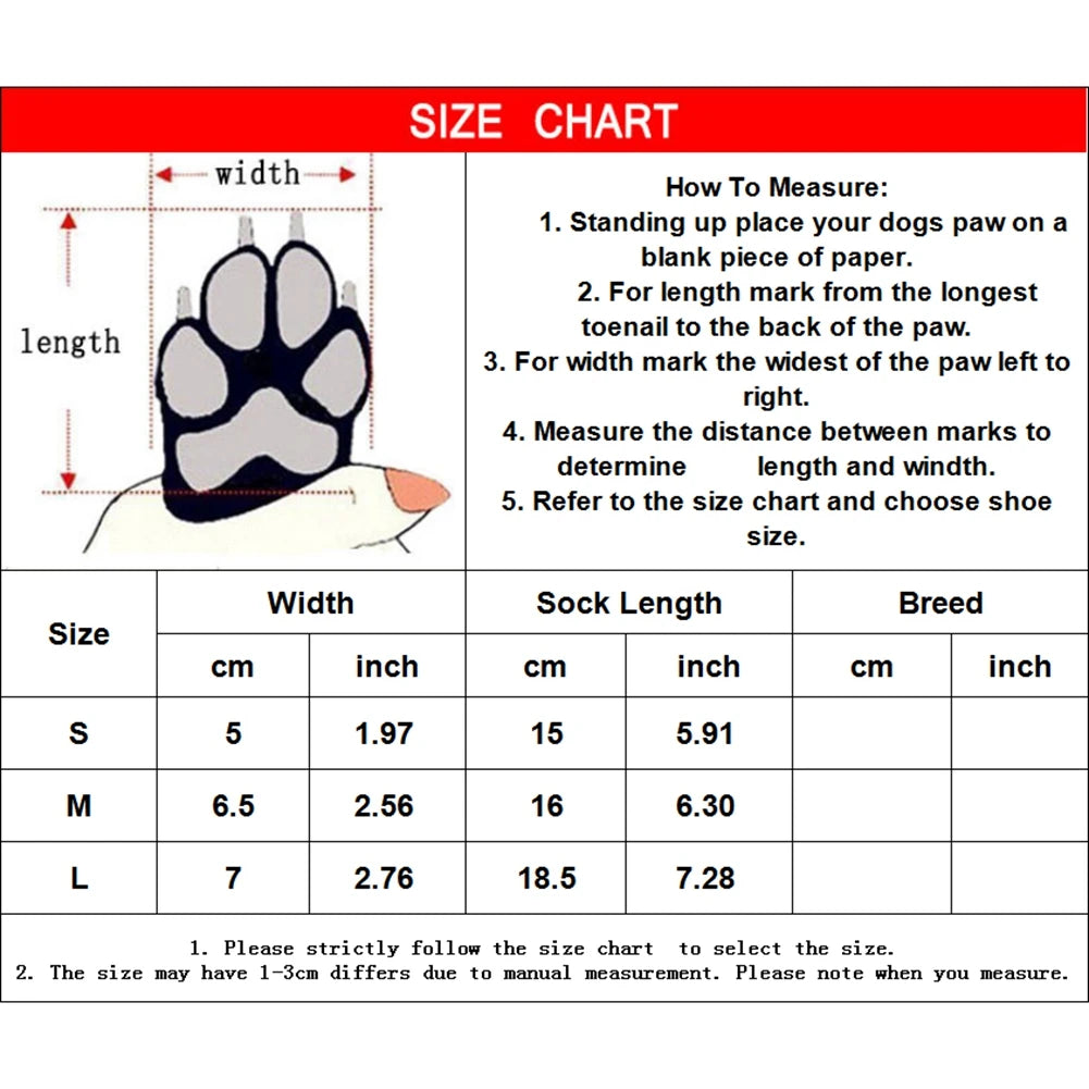 4Pcs Anti-Slip Rubber Reinforced Dog Socks