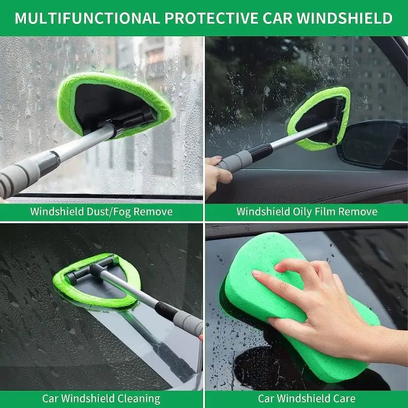 Triangle-Shaped Microfiber Car Glass Cleaner Kit
