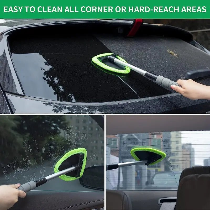 Triangle-Shaped Microfiber Car Glass Cleaner Kit